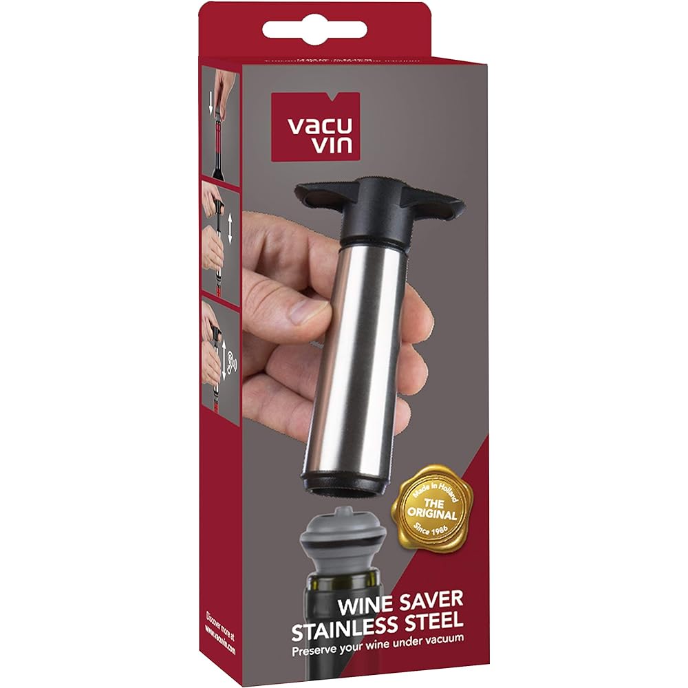 [Regular Imported Product] vacu vin V-20 stainless steel (with 2 stoppers) silver