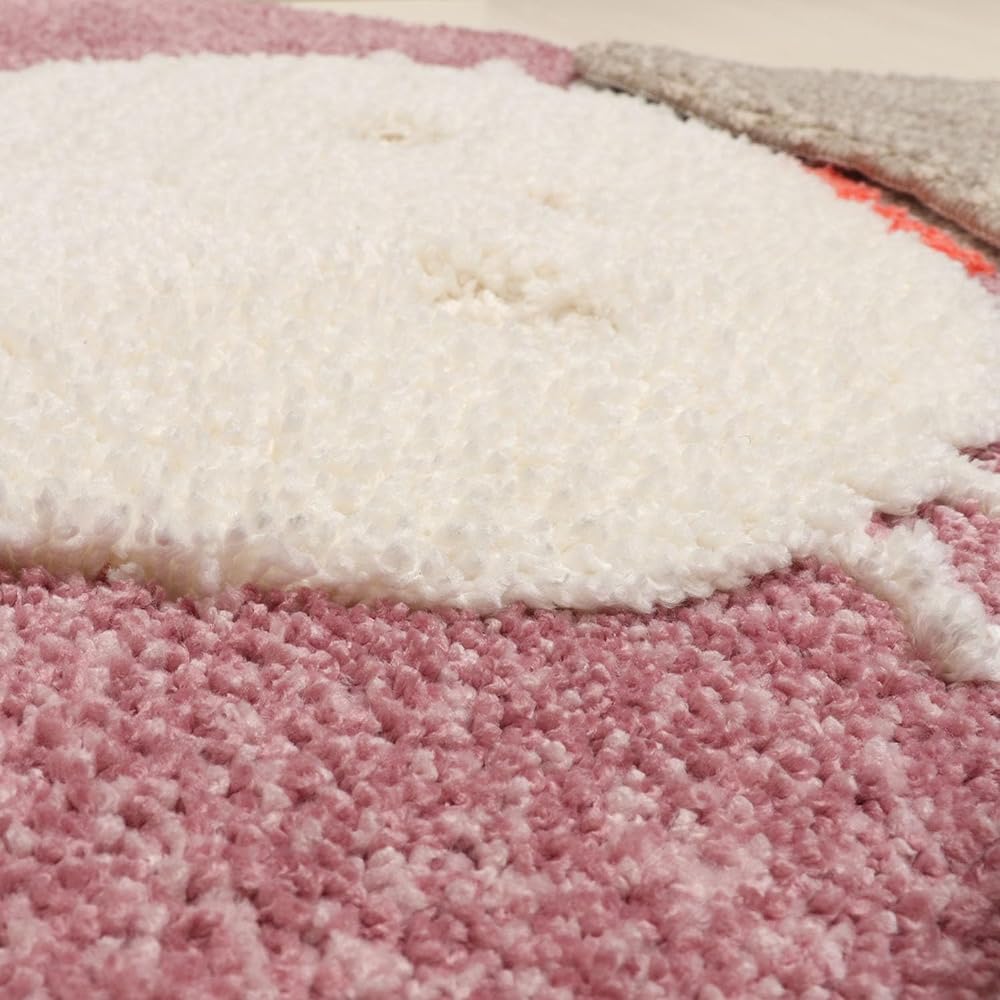 isso ecco chatron toilet fabric [toilet mat, lid cover, slippers, cat, white cat, black cat, cute] (toilet mat/slippers set, pink)