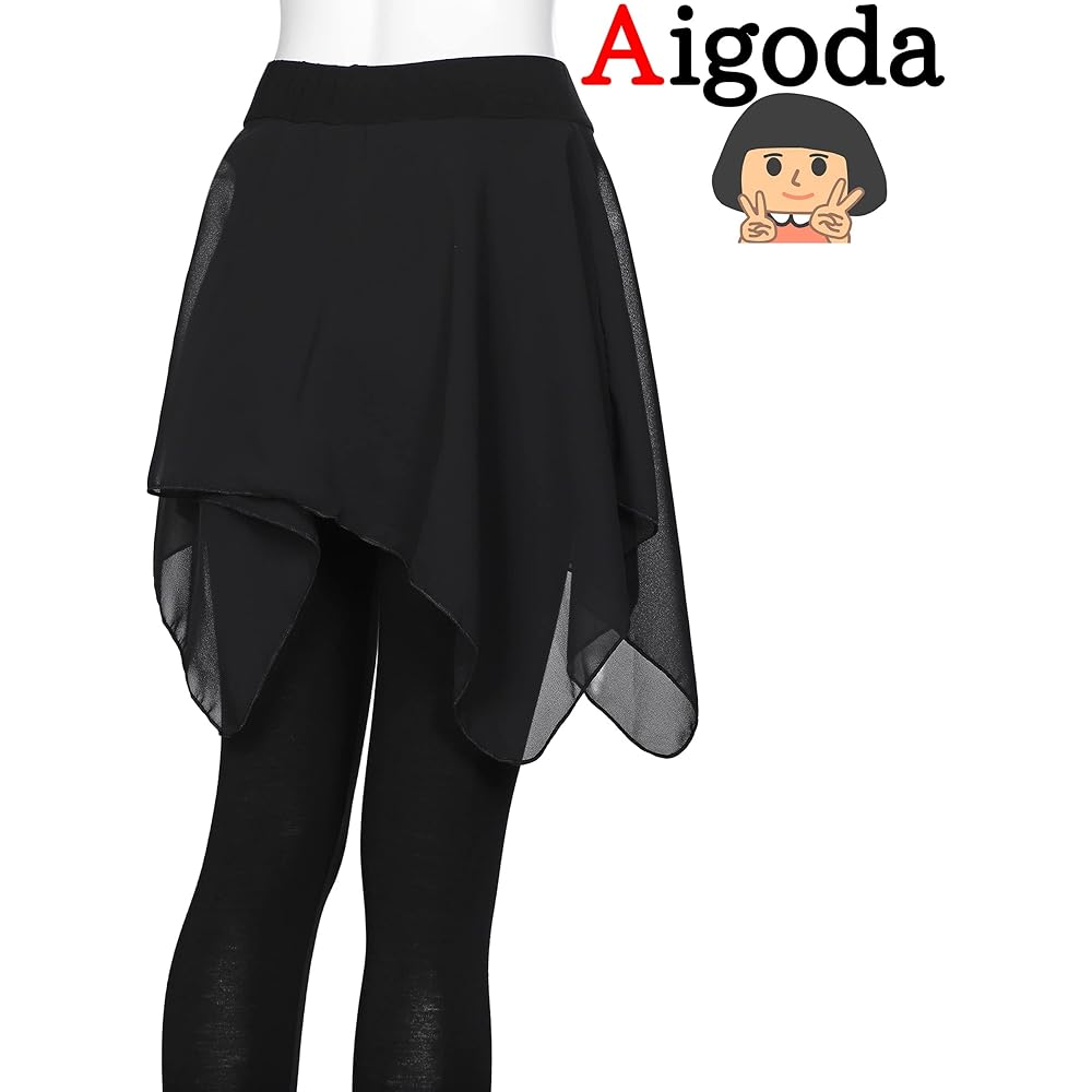 [Aigoda] Ballet Spats Children Adults Leggings with Skirt Ballet Chiffon Skirt Kids Junior Skirts