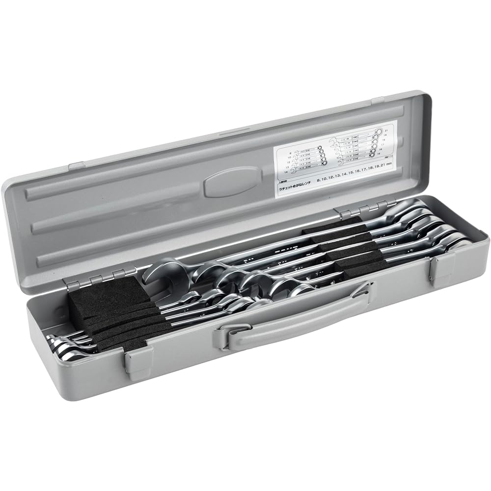 TONE Ratchet Box Wrench Set RM110 Silver Contents 11 items