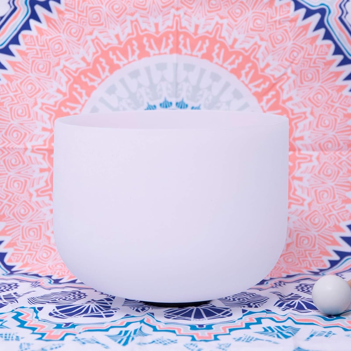ENERGYSOUND 432Hz Perfect Pitch E Solar Plexus Chakra Frosted Quartz Crystal Singing Bowl 10" + Carry Bag with Mallet & O-Ring