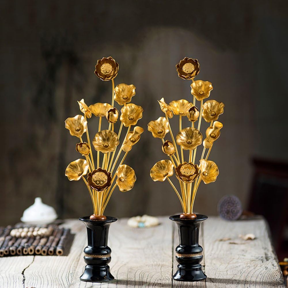 Dots Flower French Flower Dots Flower Set Golden Week Supplies 蓮花 is to is a 仏具 Lotus Lotus'll Put Them With 花立 with Left and Right PAIR GOLD PLATED GOLD SPOON 仏壇 仏具 仏前, Mother, 法要 Golden Week being the anniversary decoration for Evil Flowers Offerings