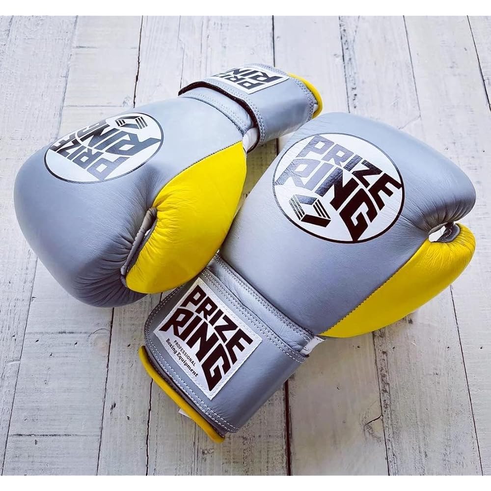 PRIZE RING Boxing Gloves “Professional SS” Gray/Yellow (10oz)