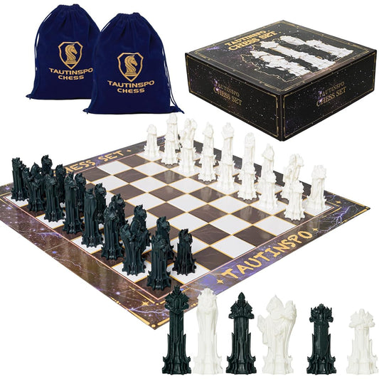 TAUTINSPO Wizard Chess Set, Beautiful Folding Chess Board, Family Classic Chess Board Game for Family and Friends