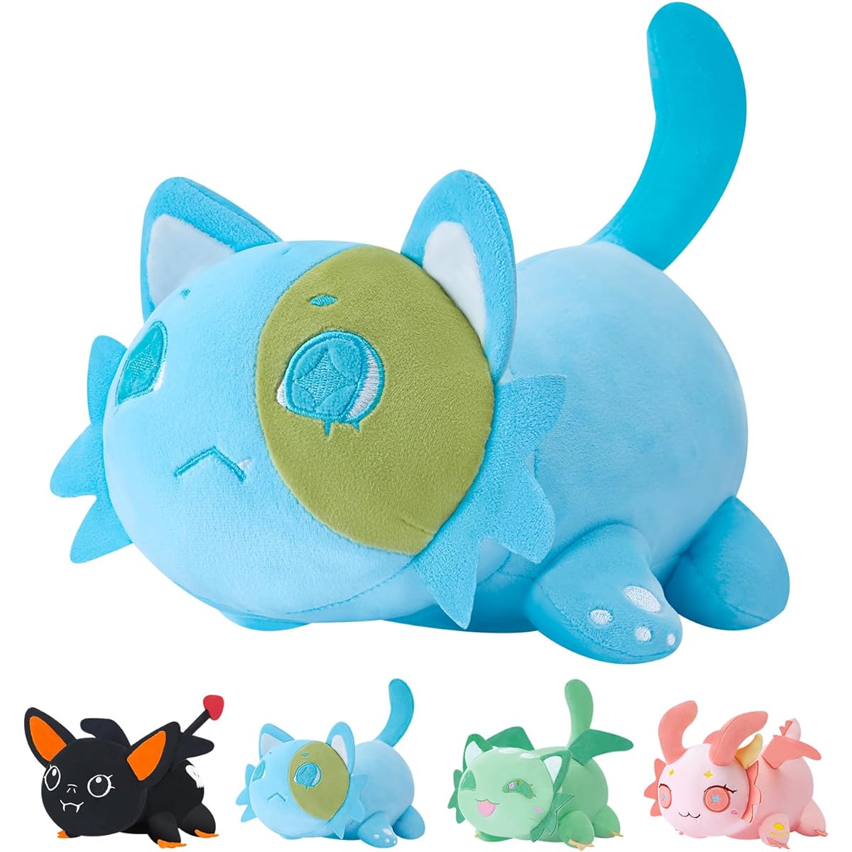 Cat Plush Toy, 11 Inch Me Meow Cat Stuffed Animal Birthday Cute Soft Cat Toy Stuffed Animal Party Gift for Kids Girlfriend Friends Blue Kids Pillow