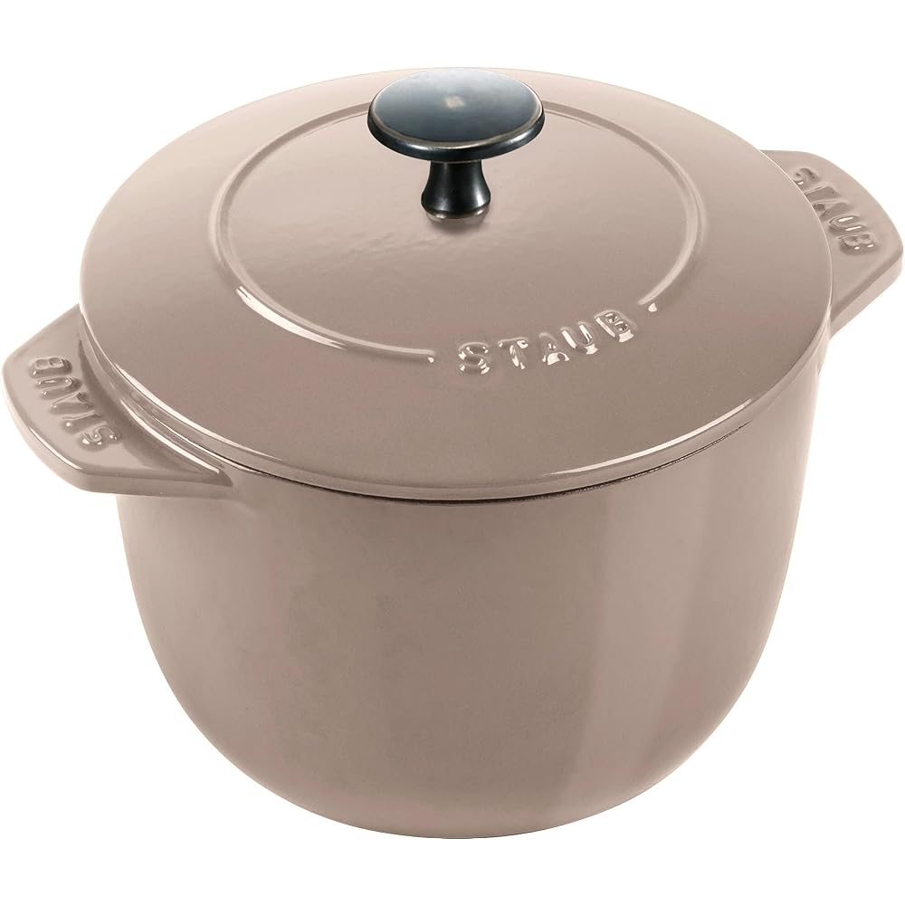 [Outlet] staub "Wanabe Linen S 16cm Vintage Knob Specification" Two Hand Cast Enamel Pot Rice Cooker 1 Cup IH Compatible Wa-NABE 40501-013-5