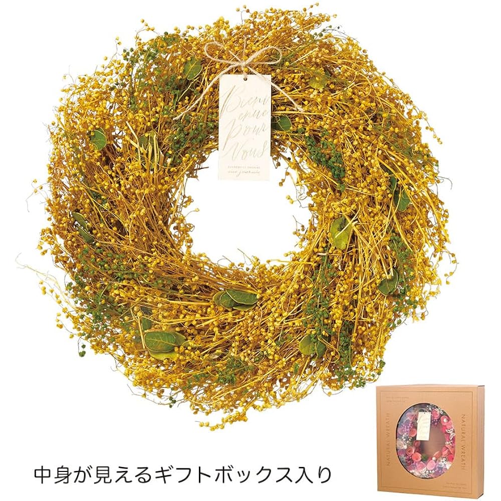 Green House Natural Wreath L Mimosa Style 5181-A