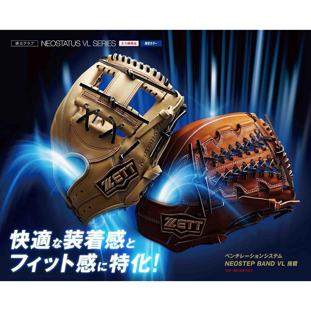 ZETT Hardball Baseball Glove (Glove) Neo Status for Second/Short Right Throwing Size: 4 BPGB12210