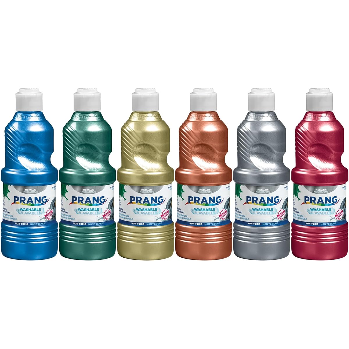 Prang Washable Metallic Tempera Paint 6 Assorted Colors