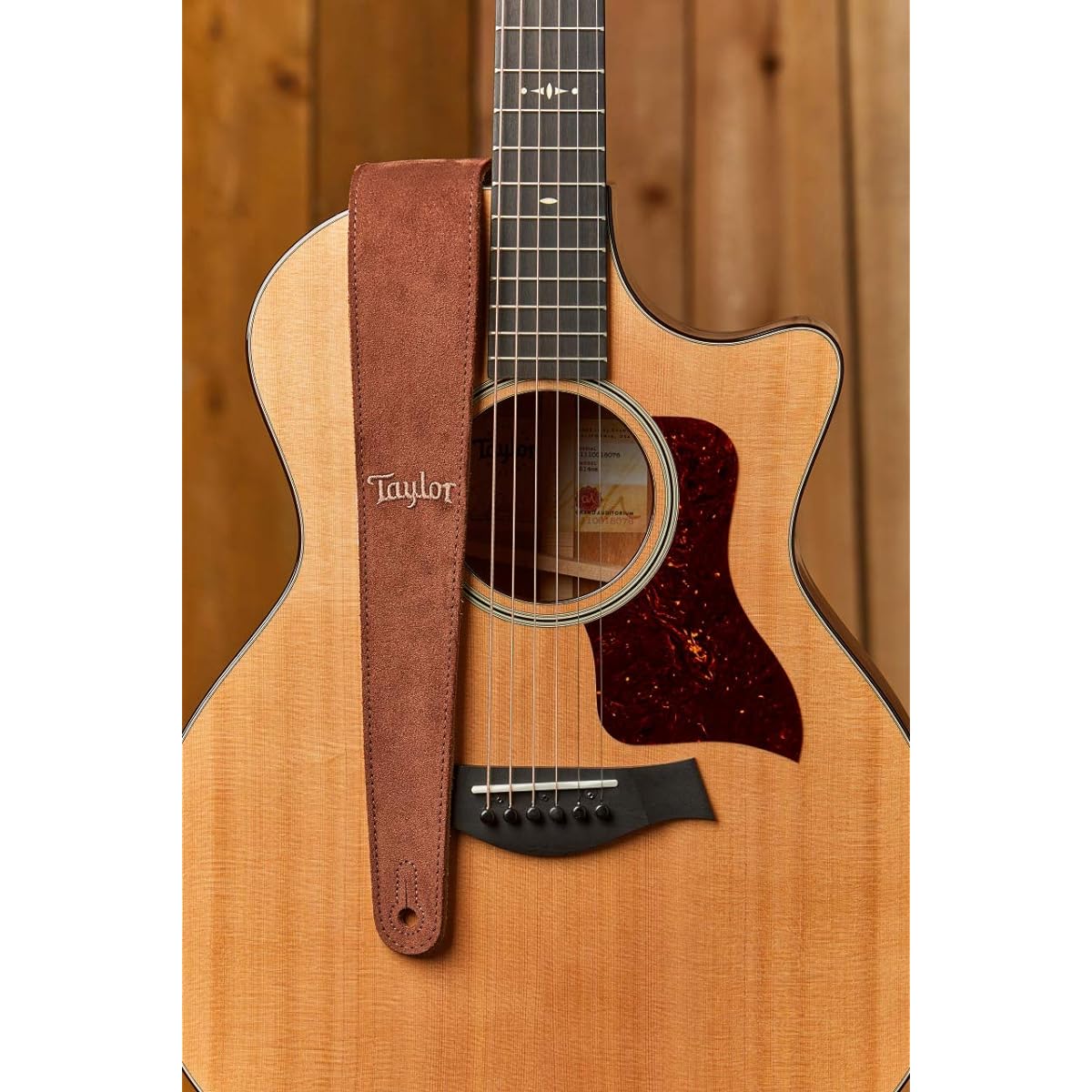 [Parallel Import] Taylor Guitars Chocolate Suede Logo Guitar Strap