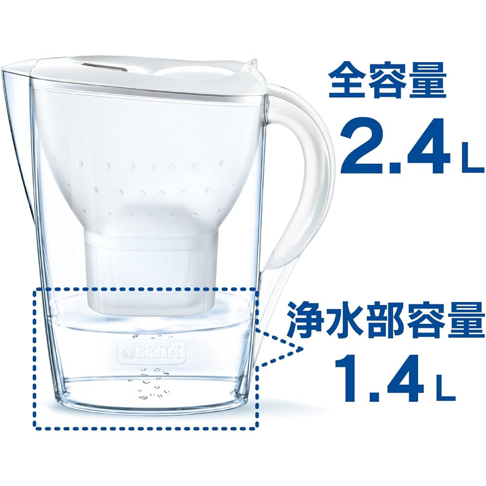 Brita Water Purification Pot 1.4L Marella COOL Starter Pack with 3 Maxtra Plus Cartridges [Japanese Specifications/Japanese Genuine Product]