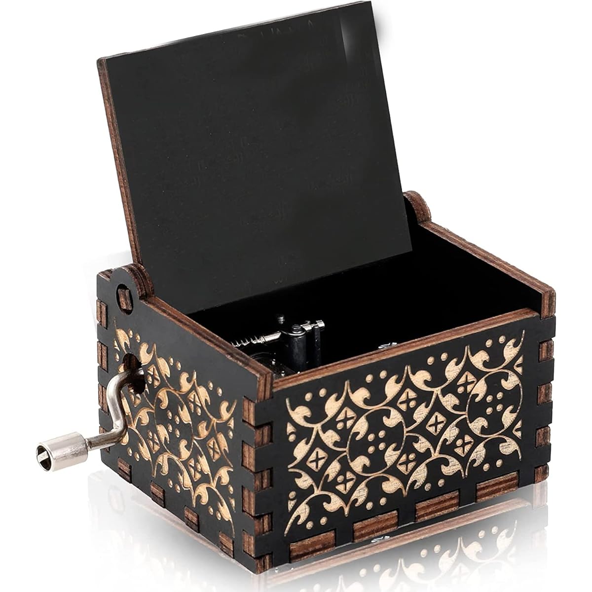Engraved Vintage Wooden Music Box Unique Birthday Thanksgiving Christmas (N-1)