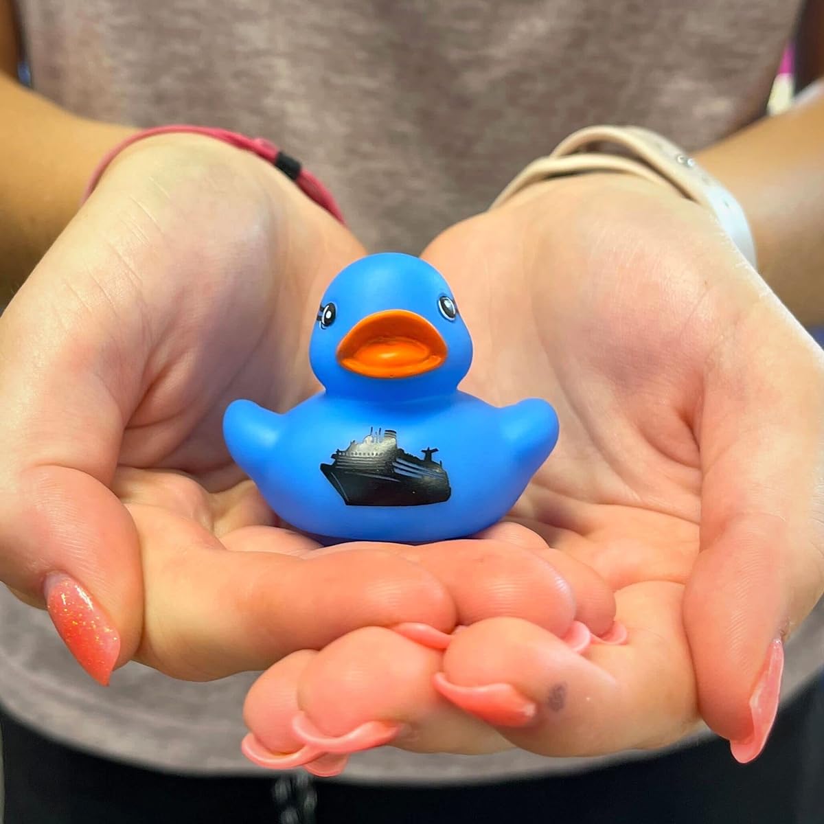 Cruise Ship Cruising Duck Rubber Duck | Bulk 20 Pack | Rubber Ducky 2.25" Width 1.75" Height | Use with Cruising Duck Tag | Carnival Blue with Ship