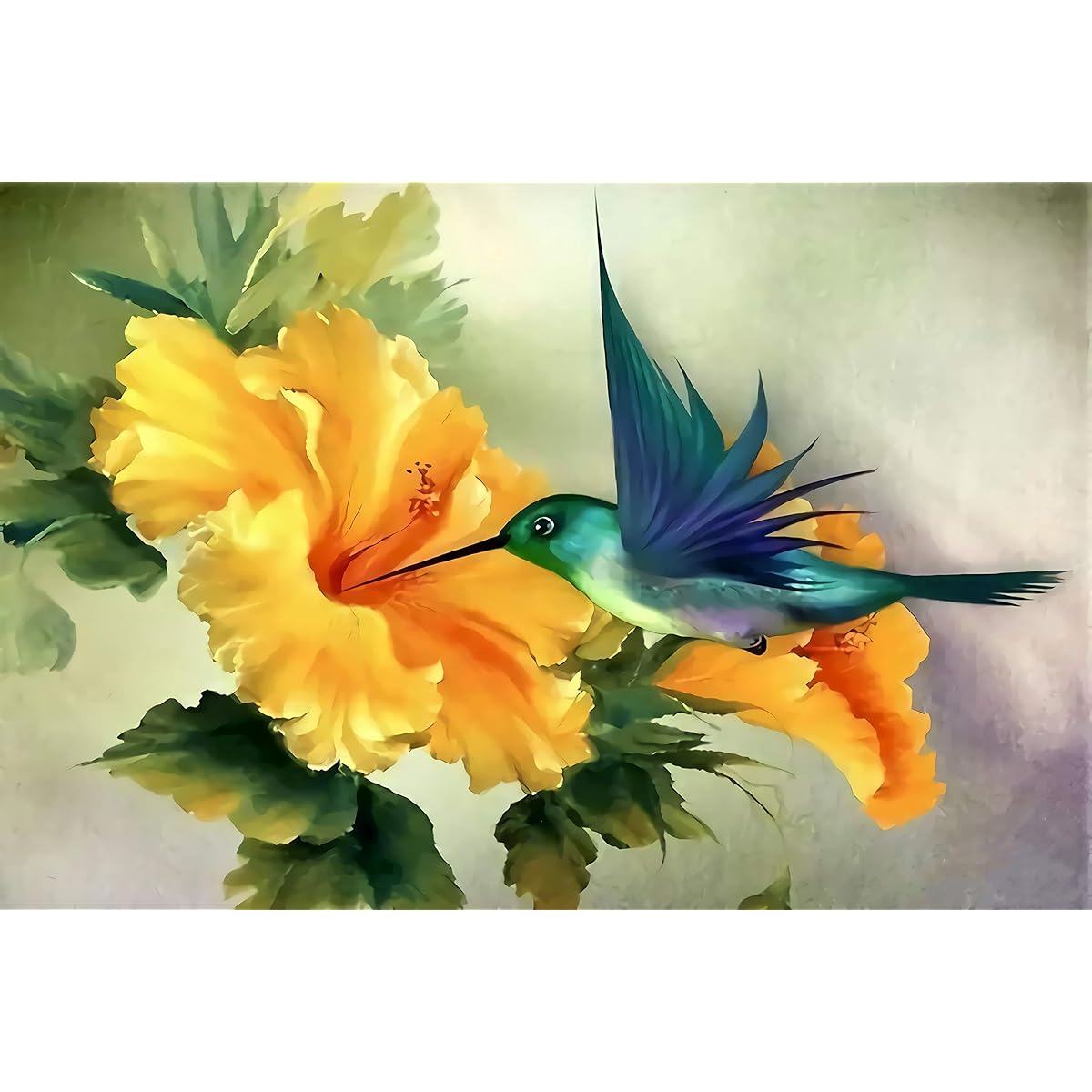 Jigsaw Puzzle 1000 Pieces for Adults Jigsaw Puzzle 1000 Pieces Wooden Adults Kids Puzzle - Hummingbird Picking Flowers Decoration DIY Leisure Game Toys Perfect for Family Friends