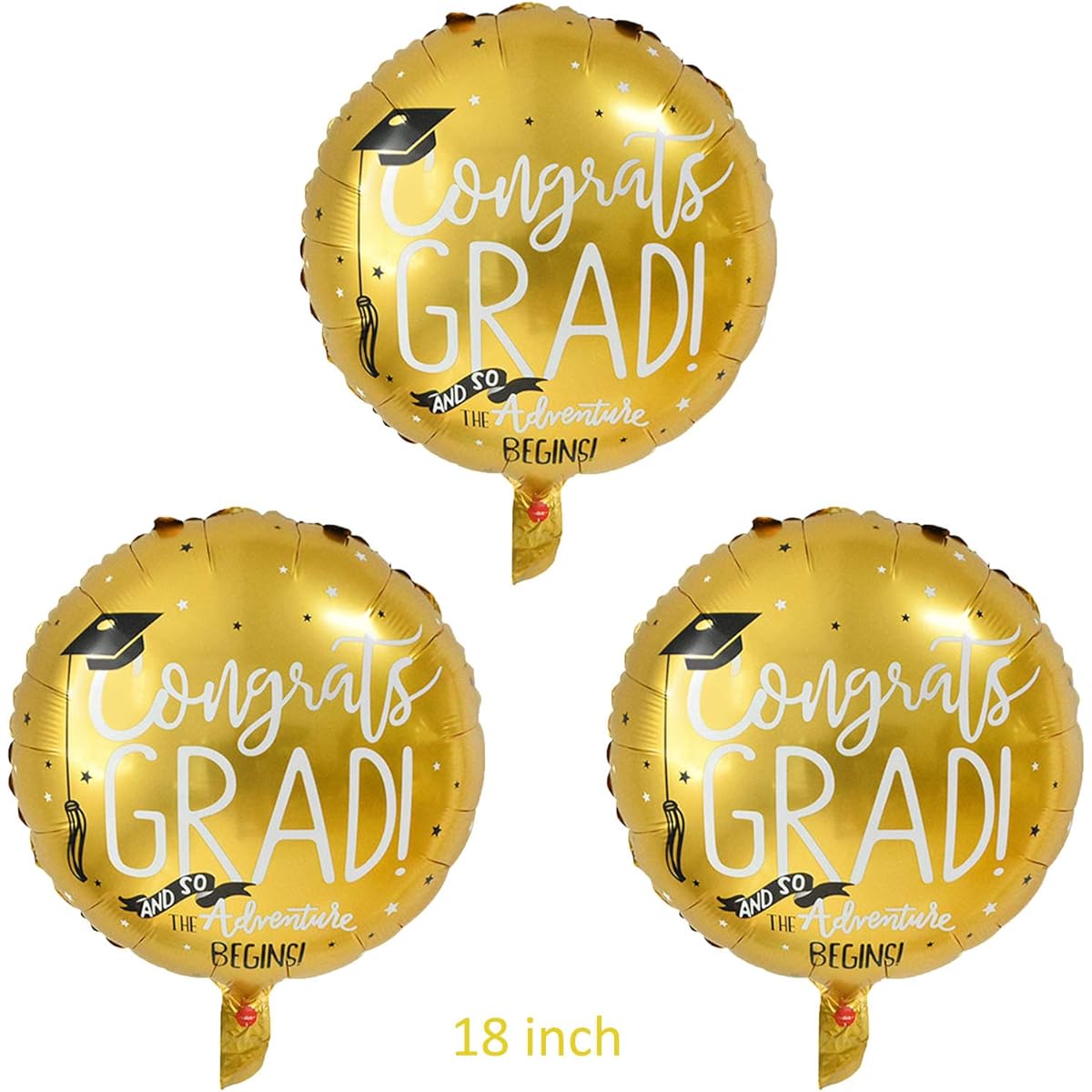 6pcs Graduation Balloons, 2021 Graduation Party Decorations Supplies, Gold Star Congratulations Graduation Balloons, Graduation Balloons Mylar Graduation Balloons for College Seniors High School