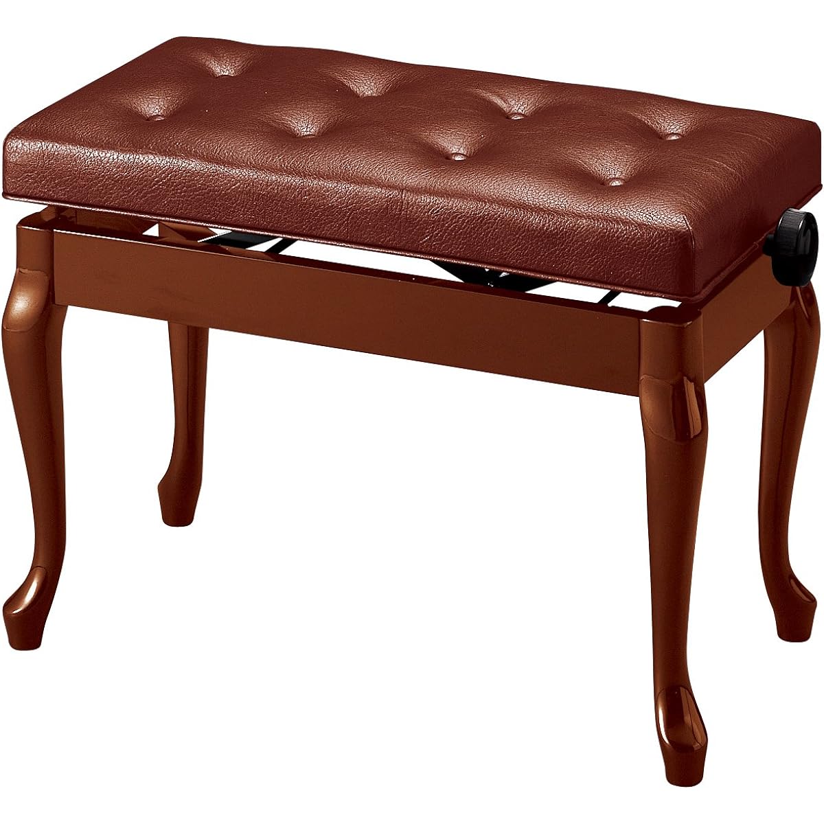 Alps / Made in Japan Piano Chair/Bench (Height Adjustable Cat Leg Type) D-65S/Walnut Semi-Matte