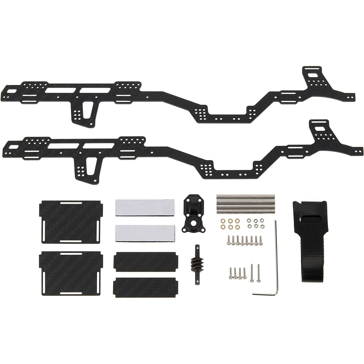 MEUS RACING SCX24 LCG Chassis Carbon Fiber Frame Axial SCX24 6x6 RC Crawler Upgrade Parts Black