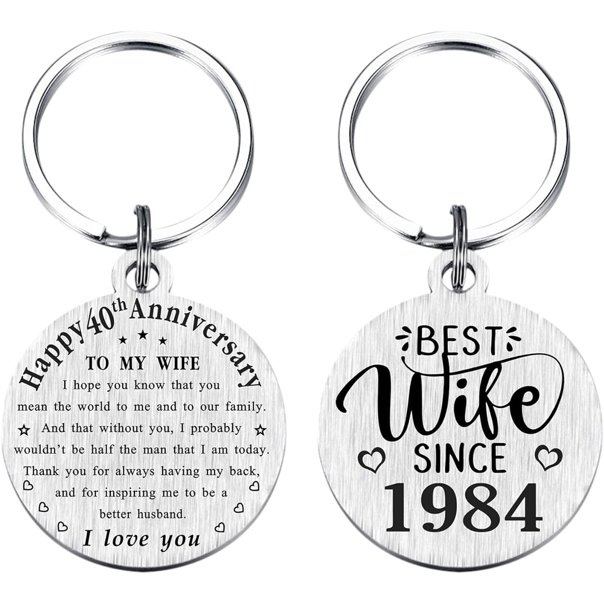 TANWIH 40th Wedding Anniversary Keychain for Wife/Best Friend/1983 40th Anniversary Decoration for Women