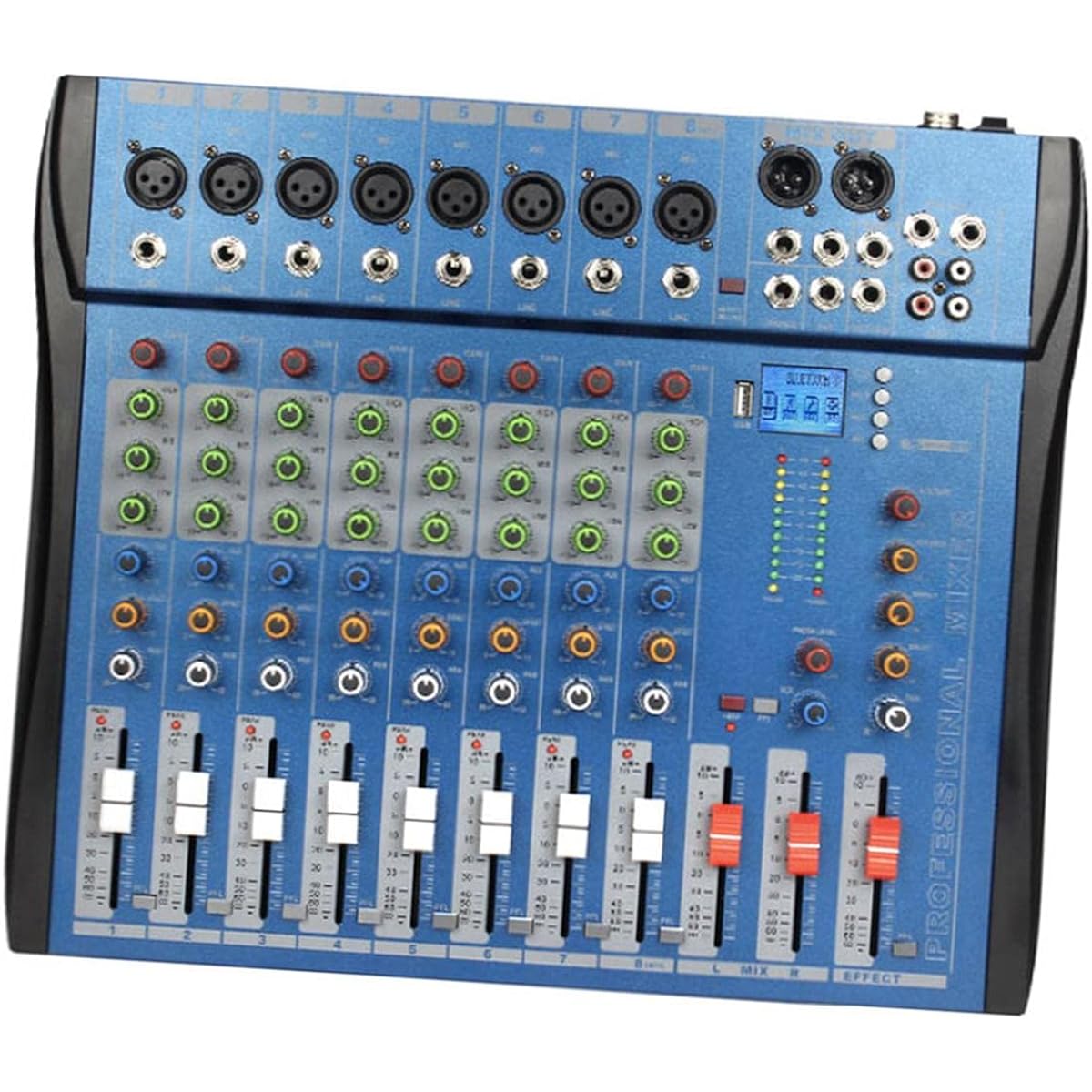 Generic 8 Channel Mixer Sound Mixing Console XLR Microphone Jack US Adapter 110V Durable Interface Mixing Board for Professional