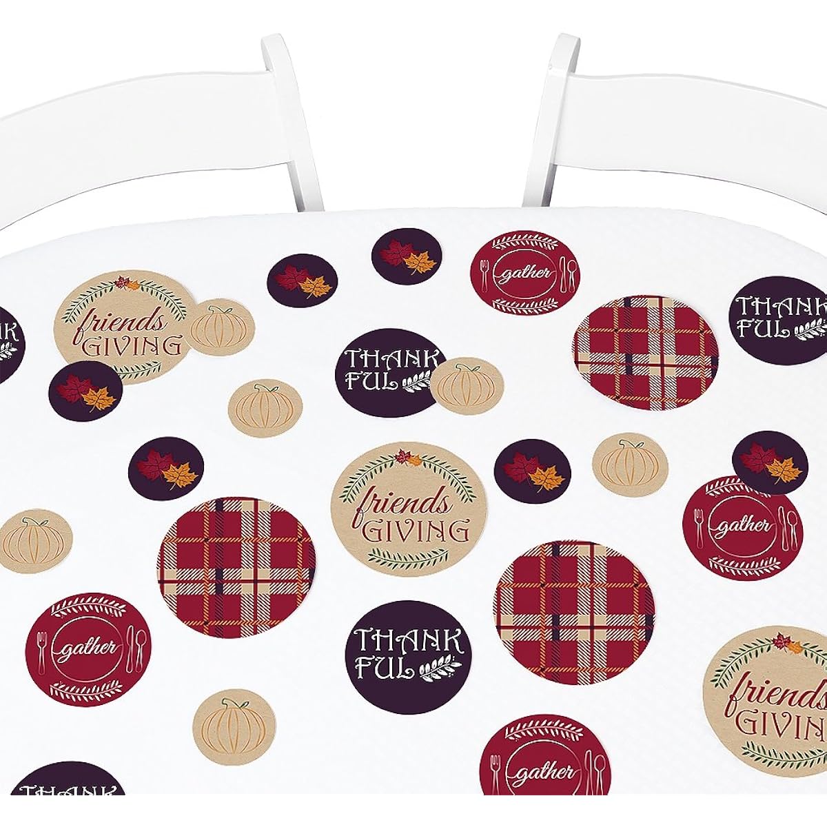 Big Dot of Happiness Friends Thanksgiving Feast - Friends Giving Party Giant Circle Confetti - Party Decorations - 27 Large Confetti