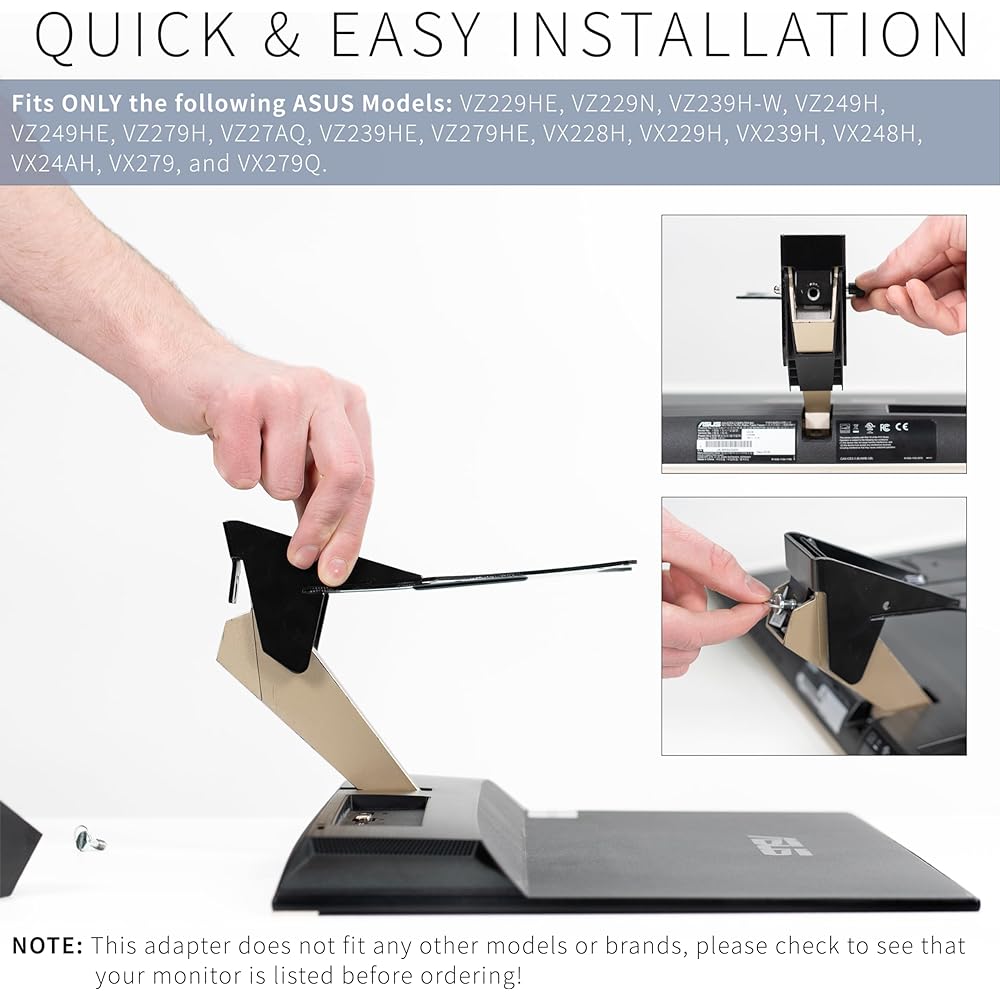 VIVO VESA Adapter Plate Bracket for Asus VZ Series Monitor VZ229HE, VZ229N, VZ239H-W, VZ249H, VZ249HE, VZ279H, VZ27AQ, VZ239HE, VZ279HE, MOUNT-ASVZ01