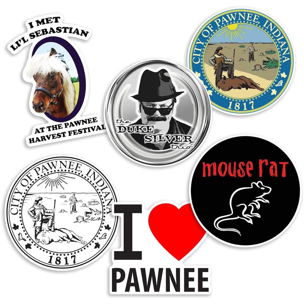 Parks and Rec Collectible Stickers Mouse and Lil' Sebastian