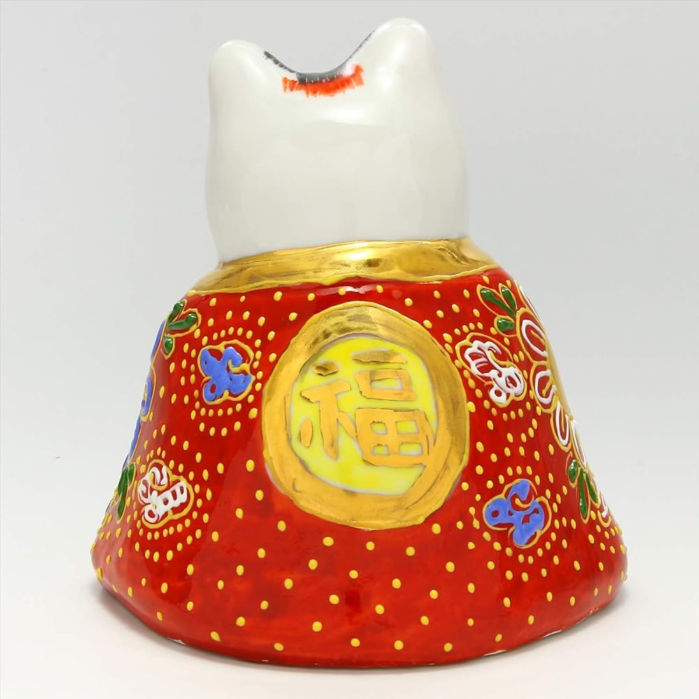 Kutani Ware Ofuku Neko No. 3 Saki (with cushion)