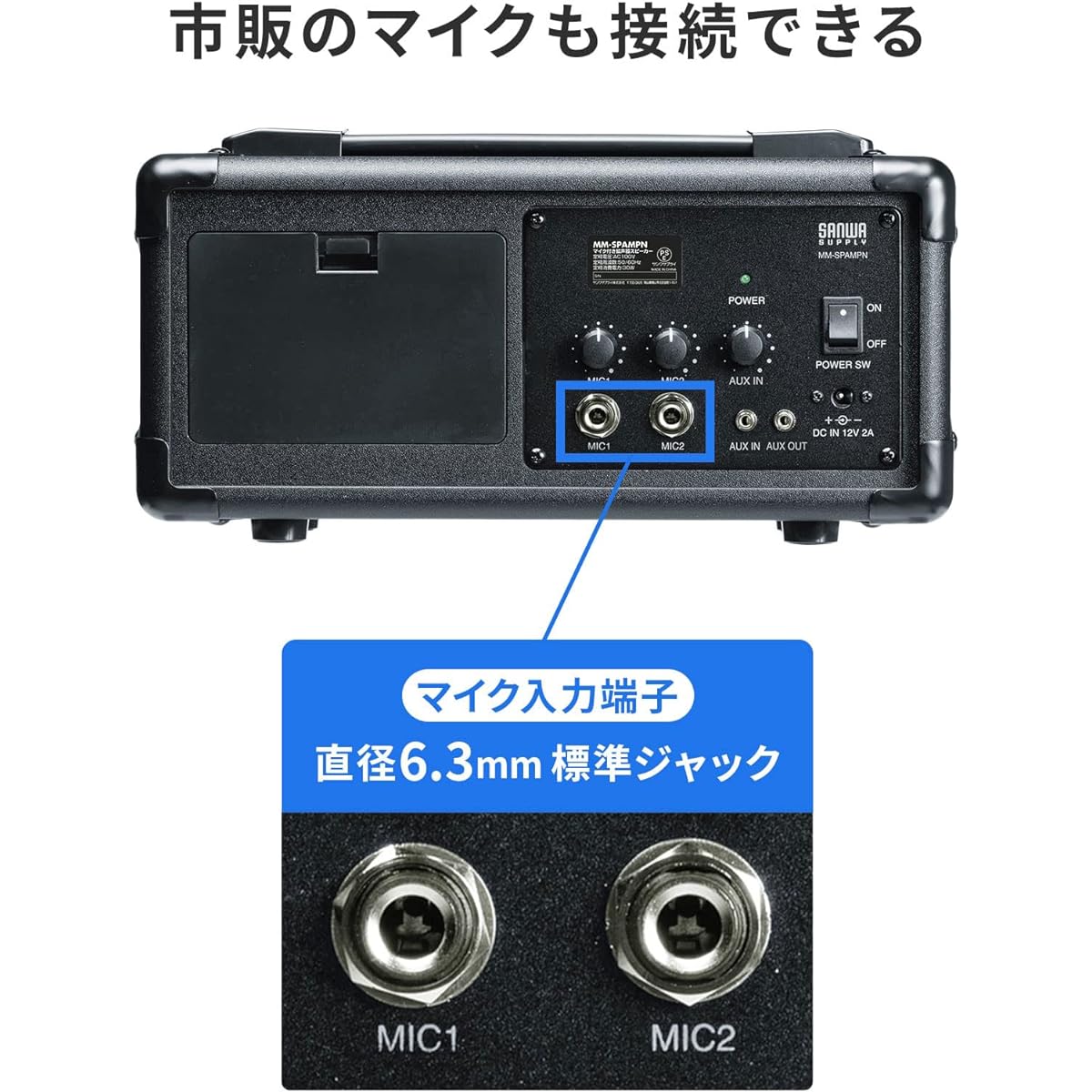 Sanwa Supply MM-SPAMPN loudspeaker with microphone, black