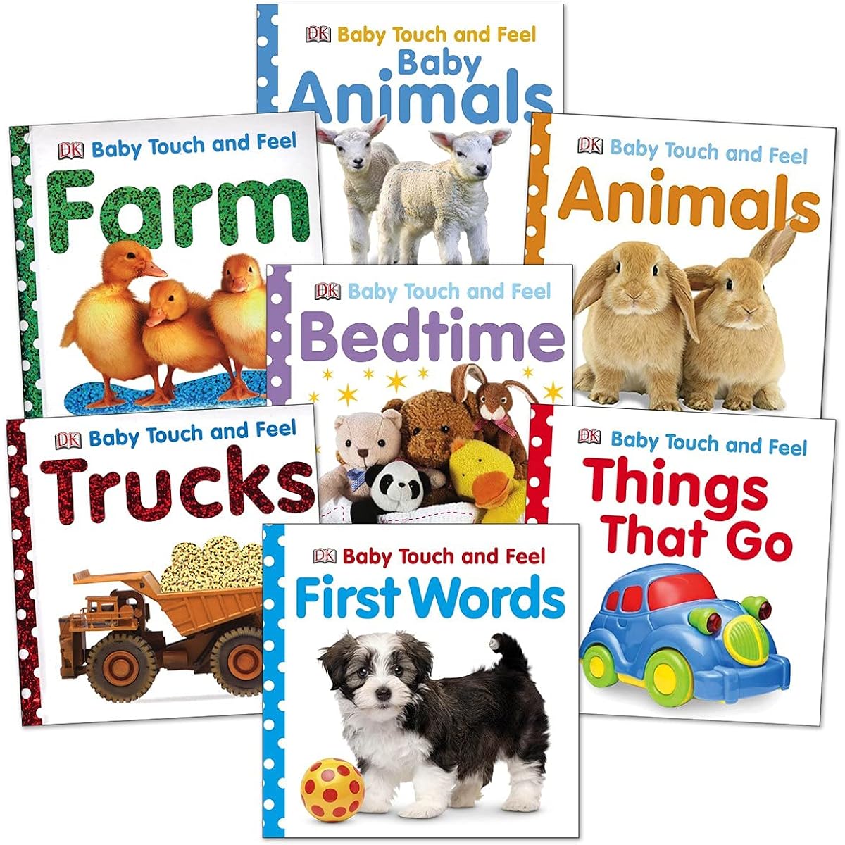 Kaplan Early Learning Company DK Publishing Baby Touch and Feel Board Book Set of 7