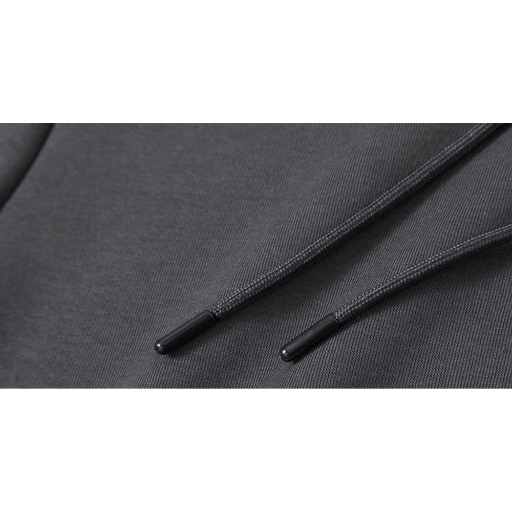 [EASTEMPO] Men's Parka, Long Sleeve, Spring, Zip Up Sweatshirt, Hooded, Fleece Lining, Plain, Loose, Large Size