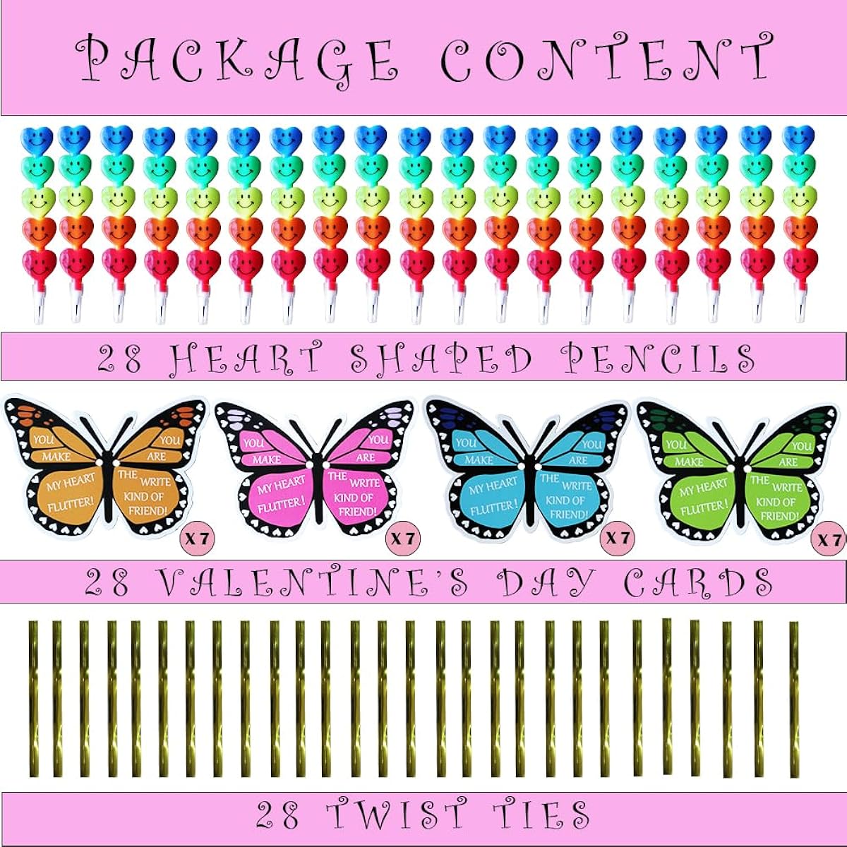 UAUOCU Valentine's Day Gifts for Kids Classroom, 28 Packs Valentine Cards Bulk, School Class Giveaways, Party Favors for Boys and Girls, Exchange Gifts, Goodie Bag Fillers, Craft Boxes