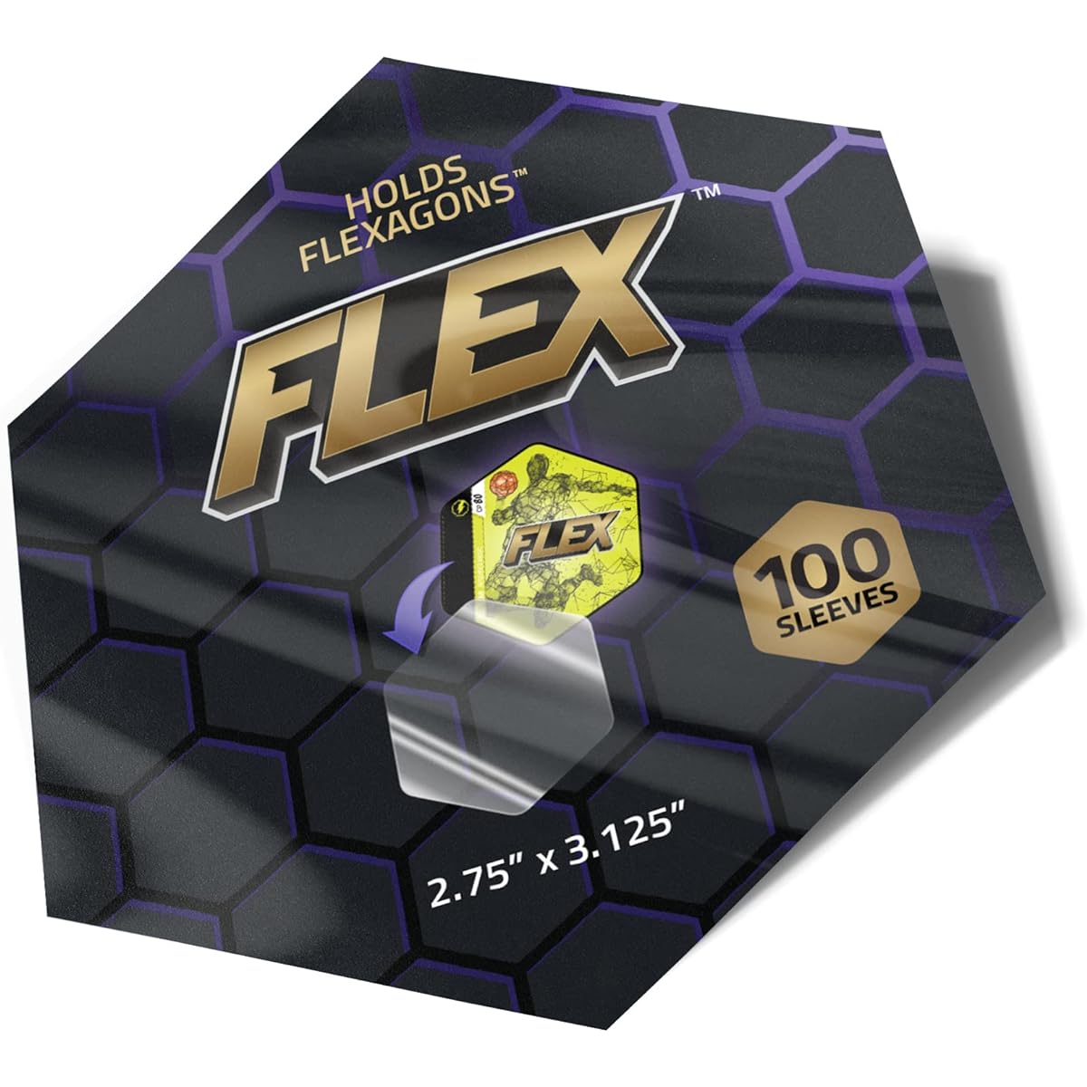 FLEX Hexagon Sleeves - Protective Storage for Flexagon Player Tiles, Pack of 100