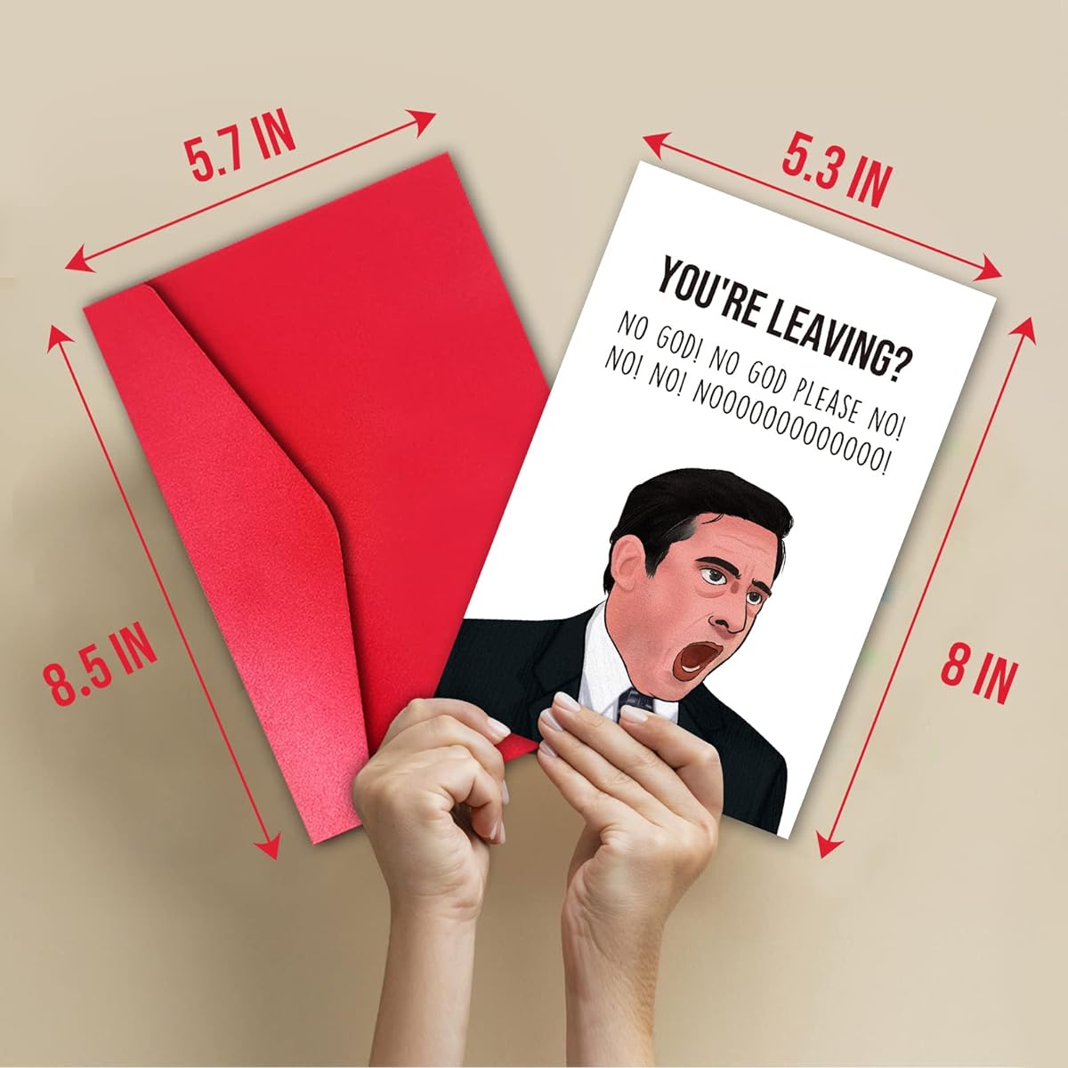 Fun Michael Scott Coworker Leaving Cards The Office Going Away Cards for Men and Women Farewell Cards for Him, Her, and Coworkers