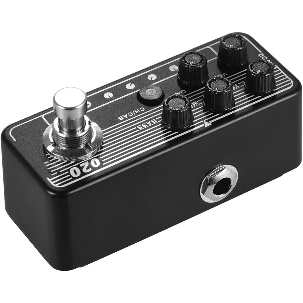 Guitar Effector Digital Preamp Preamp Guitar Effect Pedal Cabinet Simulation Dual Channel Overdrive (Color: Black, Size: 9.2 x 3.8 x3.5cm)