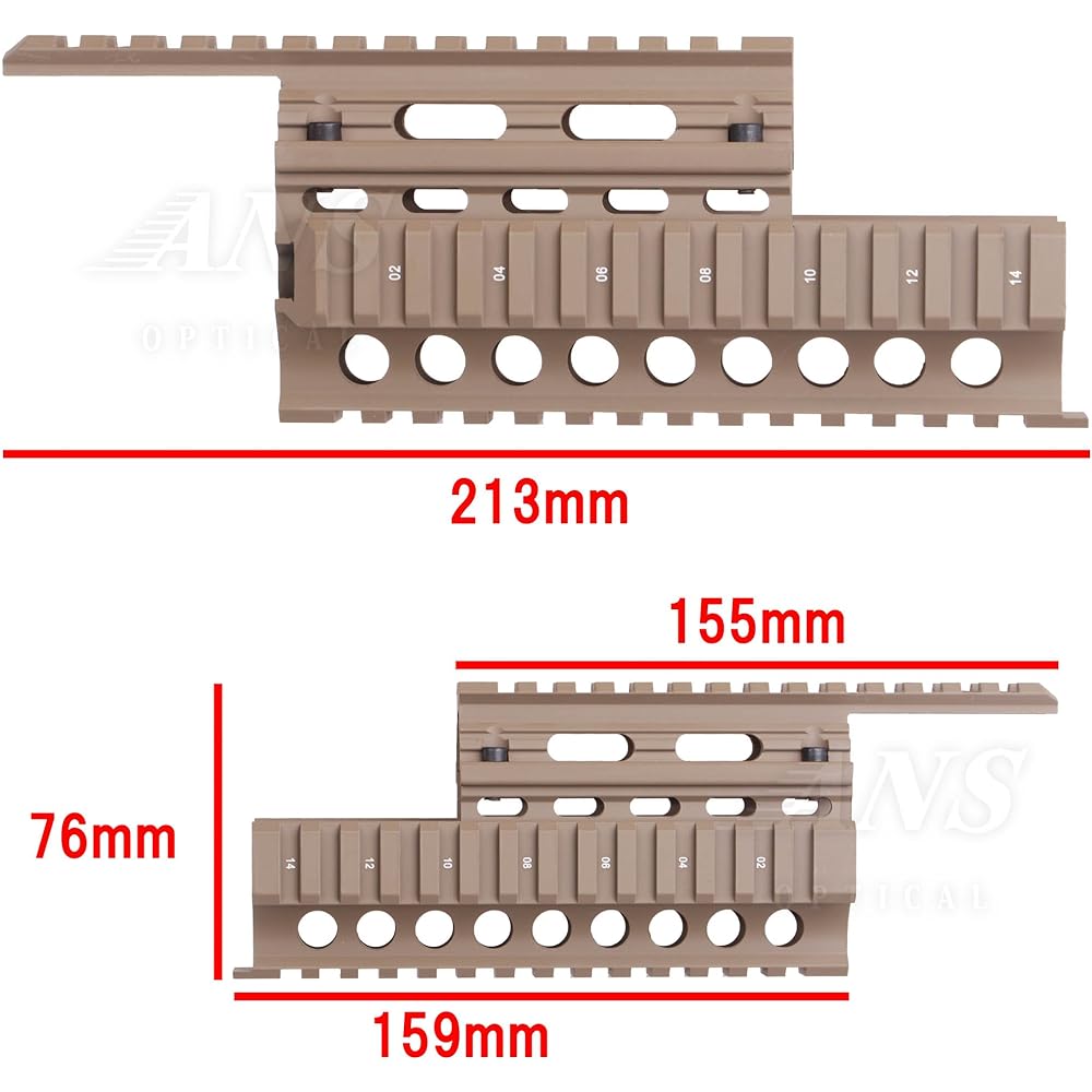Metal Pro Model Quad Rail System Picatinny Rail RIS Handguard AK47 TAN