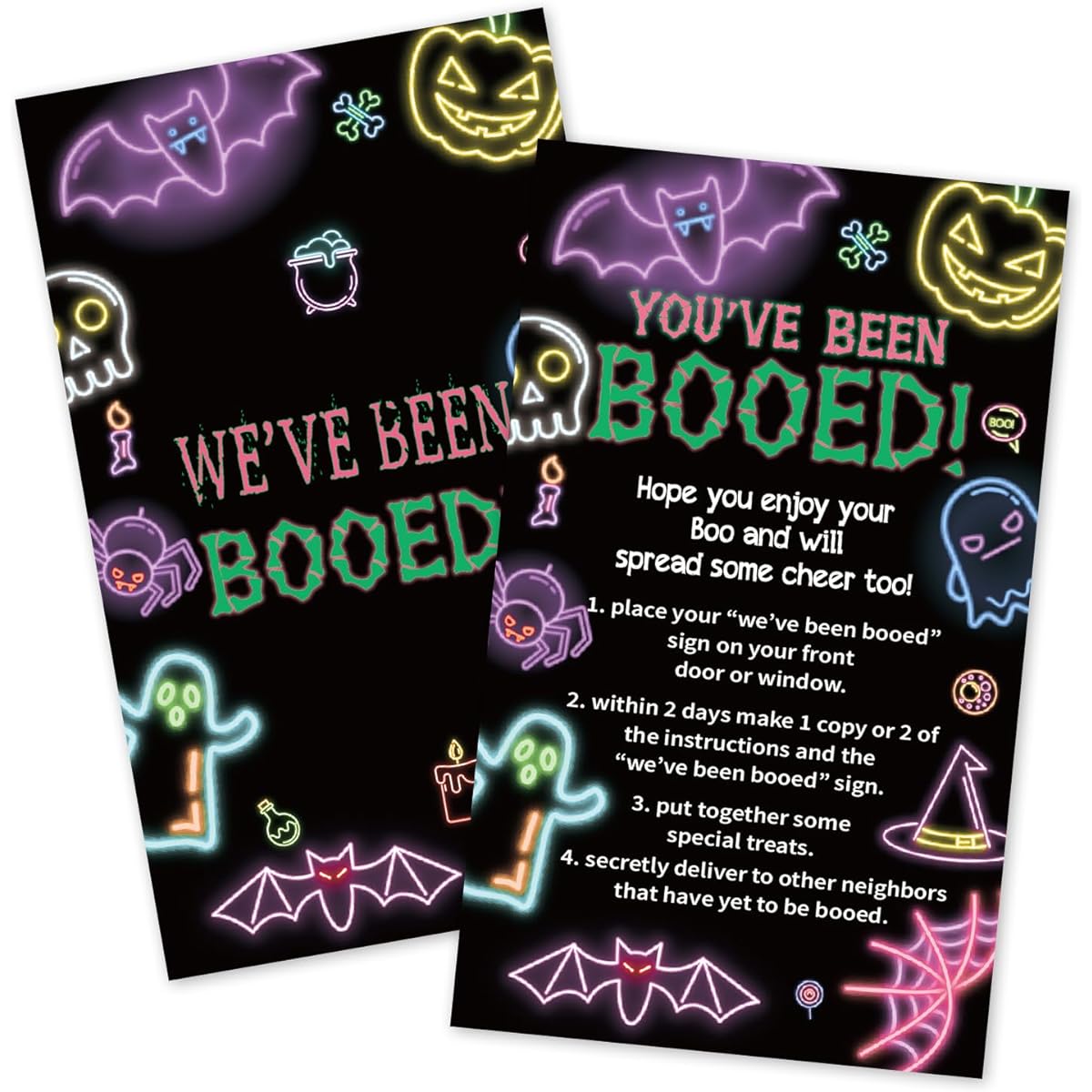 Halloween Party Game We've Been BOOED You've Been BOOED Game 1 Set 40 Game Cards for Family, Office and Neighborhood Happy Boo Day Celebration Halloween Party Decoration Supplies a10