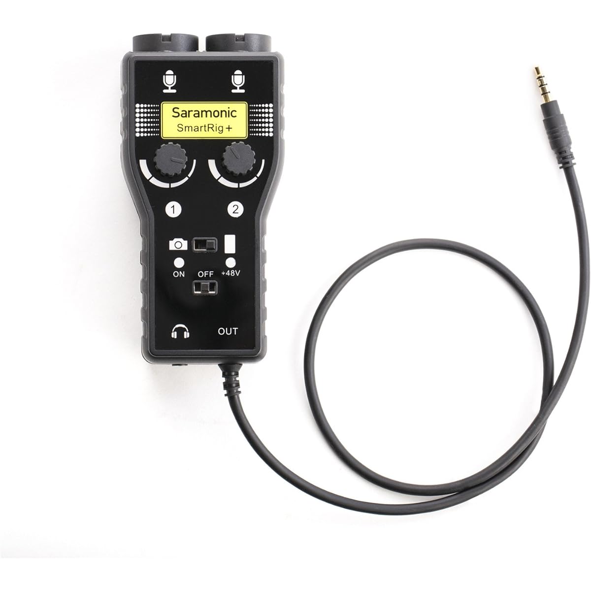 Saramonic SmartRig+ 2 Channel XLR/3.5mm Karaoke Microphone Audio Mixer Preamp & Guitar Interface for DSLR Camera Camcorder iPhone 13 12 iPad iPod Android Smartphone Guitar