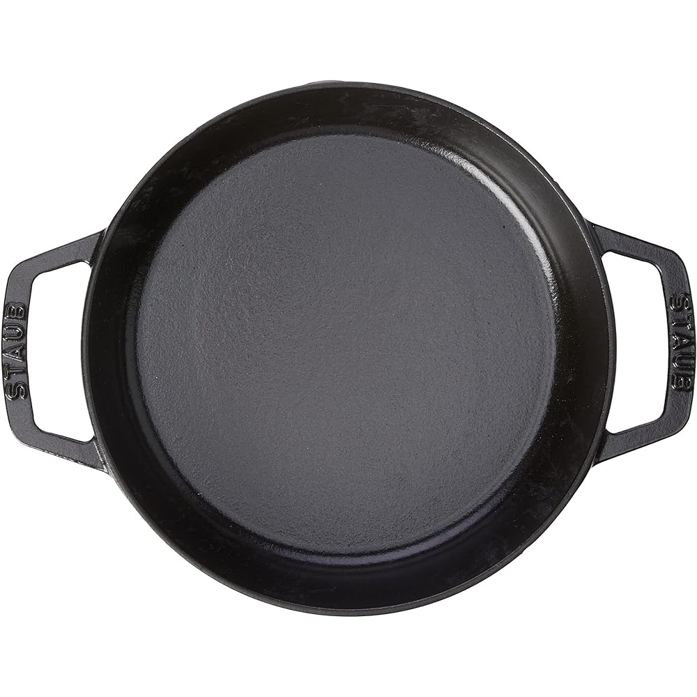 Staub "Double Handle Frying Pan Black 20cm" Skillet Both Hands Cast Enamel IH Compatible [Authorized Japanese Product] Double Handle Frying Pan 40511-659
