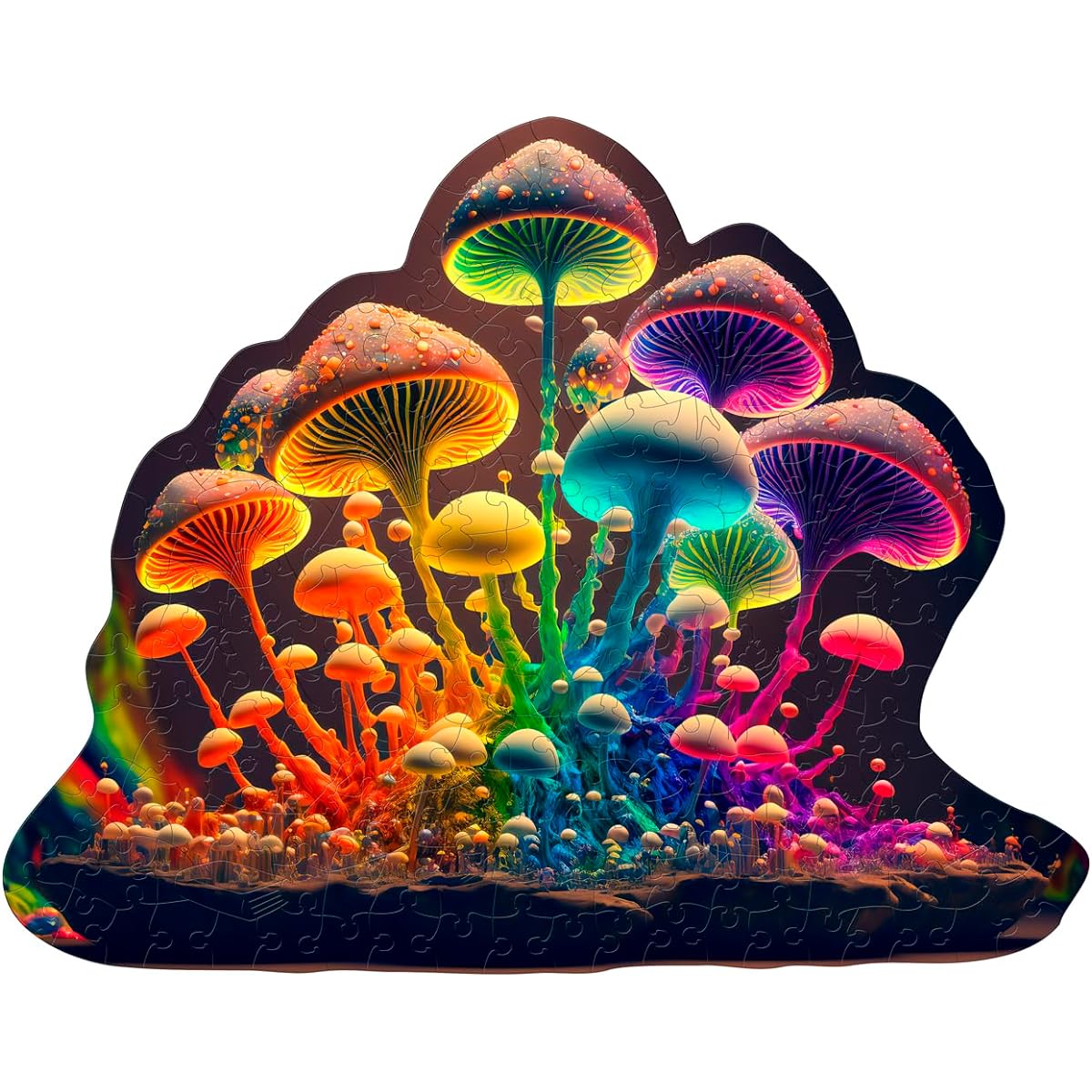 Fuze Puzzles Wooden Jigsaw Puzzle for Adults Mushroom Forest 9.5 x 11 inches 200 Pieces