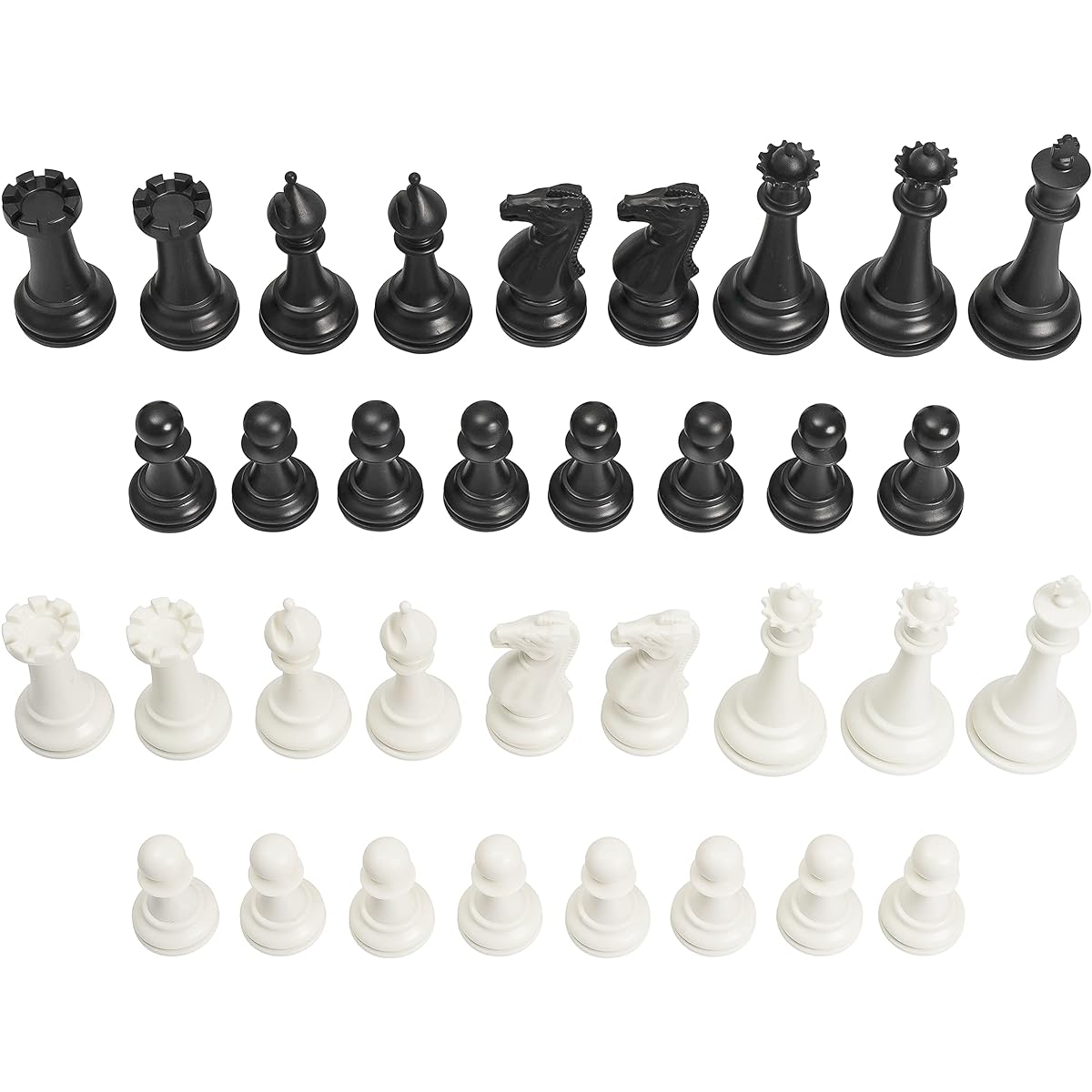 Only 3 Triple Weight Chess Pieces - Modern Style - Heavy Weight Pieces - 32 Pieces + 2 Extra Queens - Total Weight 2.5 lbs - King 4" Tall - Chess Geek