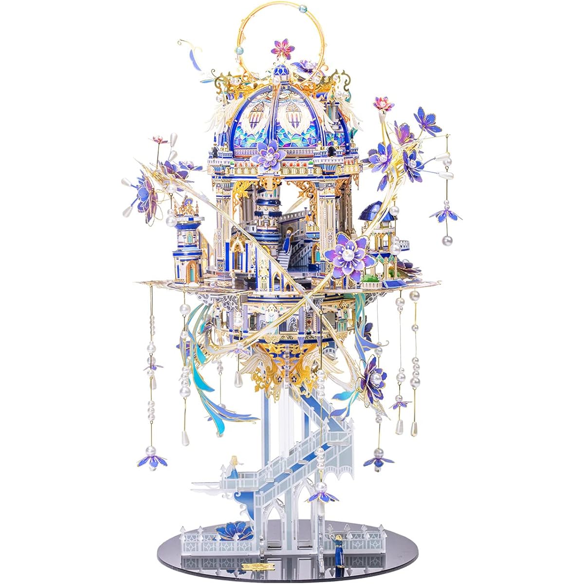 MU 3D Metal Puzzle for Adults Romeo and Juliet with Lights Musix Box Set Elven Palace Model Kit Miniature Building Role Playing Brain Teaser Love Gift Home Decoration 331 Pieces