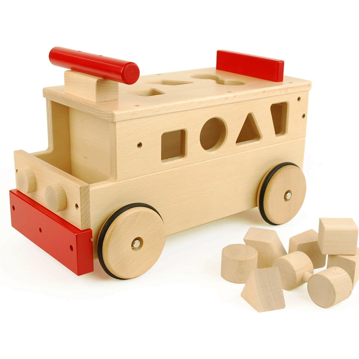 [Japanese-made wooden toys] Vehicle building blocks * Passenger bus