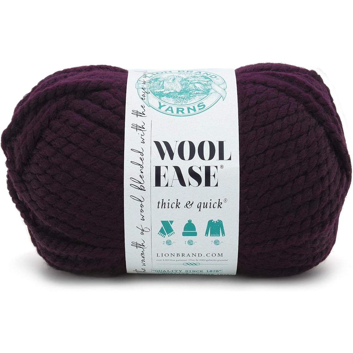 Lion Brand Wool-Ease Thick & Quick Yarn-Eggplant -640-147