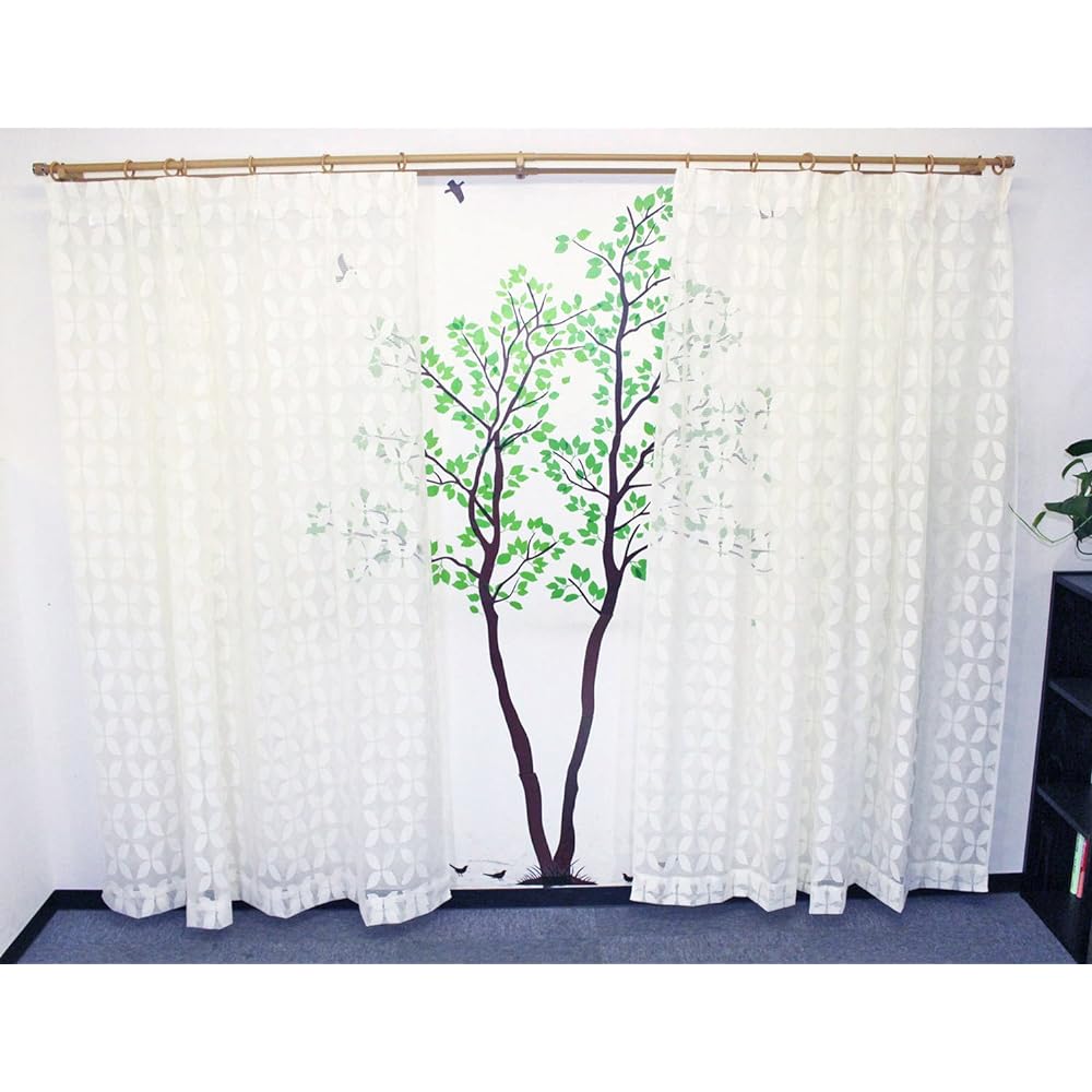 Made in Japan Scandinavian design lace curtain [CLEA] (set of 2) 100cm width x 203cm length