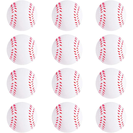 12 Pack Mini Foam Sports Balls for Kids Adults Mini Baseball Football Basketball Soccer Stress Balls Bulk Toys Little Big Game Party Decoration Balls Small Foam Relaxing Balls (Baseball)