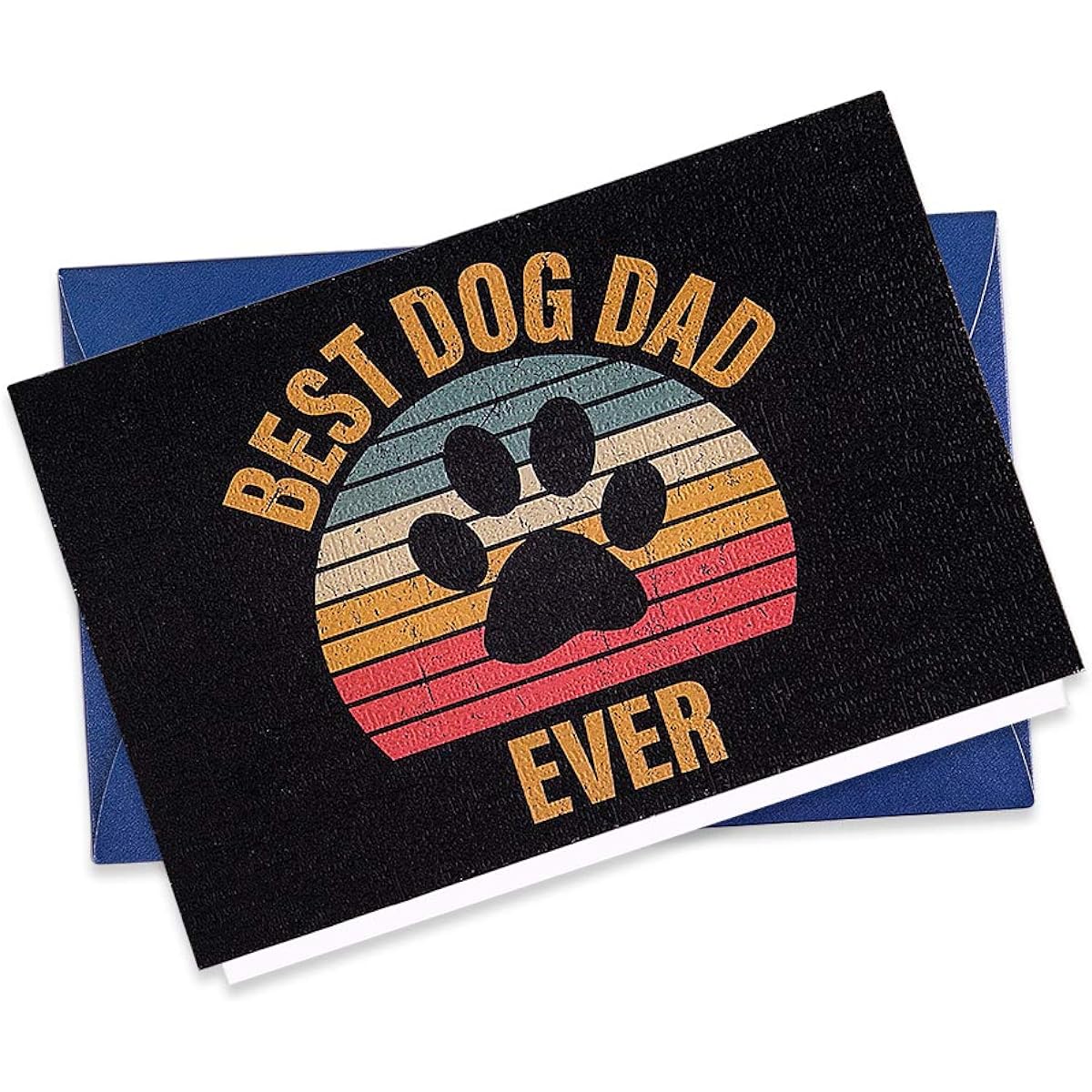 WaaHome Best Dog Dad Ever Fathers Day Card Dog Funny Father's Day Card with Envelope