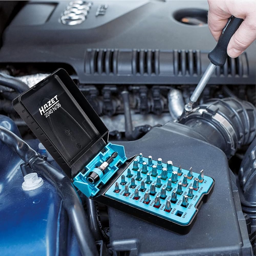 HAZET Pro Bit Set 36 Piece Tool Bit Set Output: Pozidrive Profile PZ Hexagon 6.3 (1/4 inch) Practical Bit Box [Regular Japanese Import Product] 2240N/36