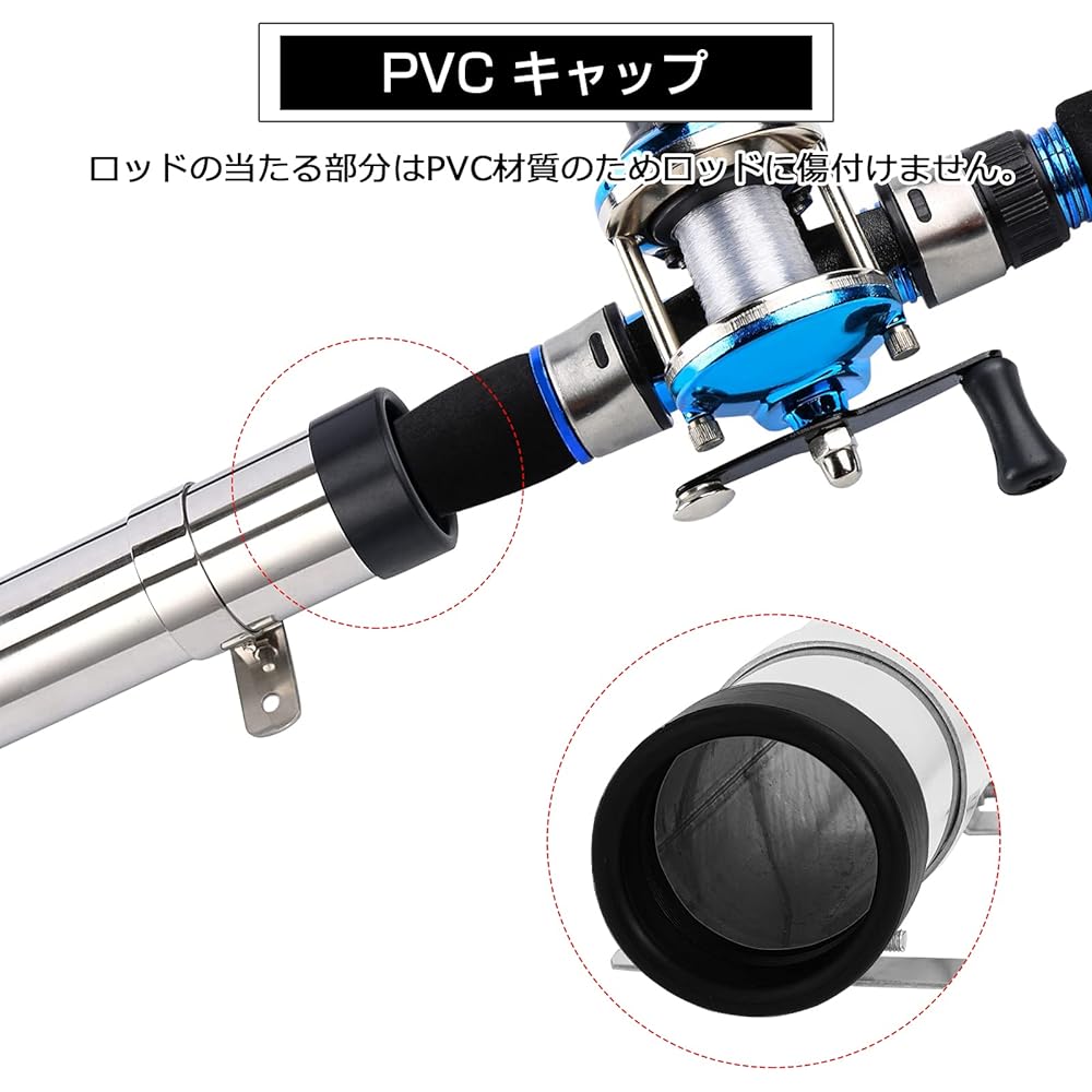 AMYSPORTS Wall Rod Fixed Rod Holder Boat Metal Stainless Steel Rod Holder Fishing Boat Rod Stand Rod Holder Ash Gaff Boat Rod Stand