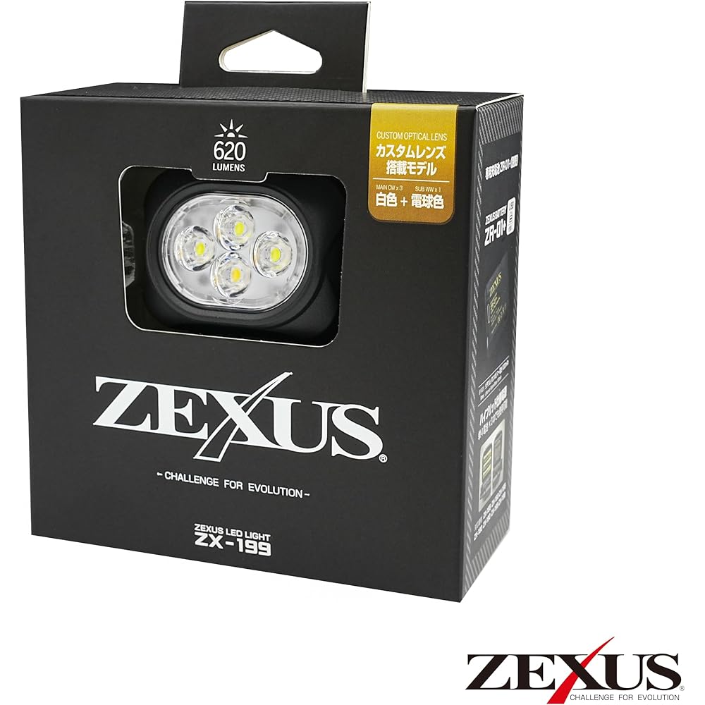 Fuji Toki ZEXUS LED Light ZX-199 Hybrid Model [Maximum 620 lumens Main LED lighting time: Up to 46 hours White/Bulb color]