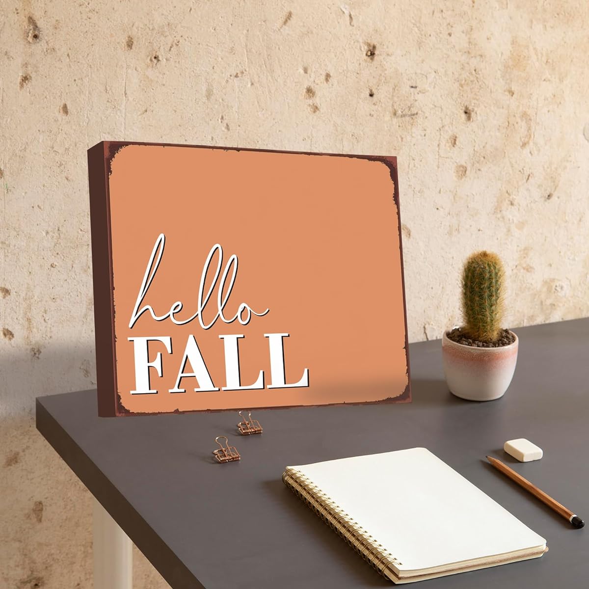 Feyerr Hello Fall Décor Minimalist Wall Art Canvas
